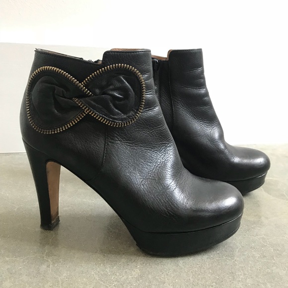 See By Chloe Shoes - SEE BY CHLOE Black Ankle Boots with Bow Detail